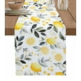 thumbnail image 1 of Summer Lemon Table Runner Cotton Linen 72 Inch Holiday Dresser Scarves, Watercolor Fruit Grey Leaf Tablerunner for Kitchen Coffee Dining Bedroom Home Living Room Dinner Scarf Décor 13''x72'', 1 of 9