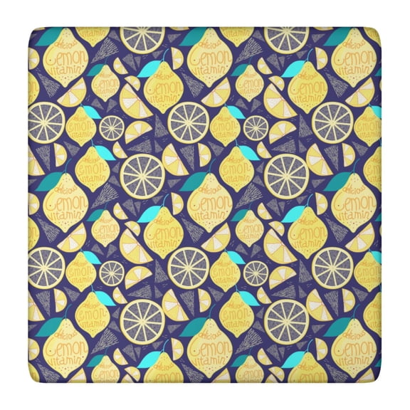 Summer Lemon Tablecloth Yellow Fruit Print Floral Design Cute I Love Lemons Theme for Kitchen