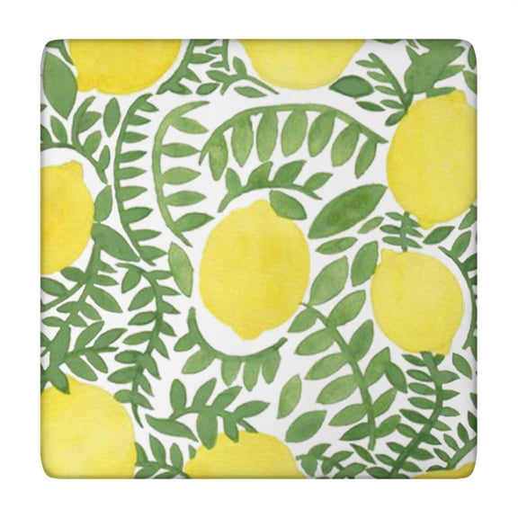 Summer Lemon Tablecloth Yellow Fruit Print Floral Design Cute I Love Lemons Theme for Kitchen