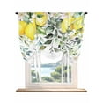 thumbnail image 1 of Summer Lemon Tie Up Curtains for Windows 45 Inch Length Balloon Curtains Kitchen Adjustable Balloon Window Shade Spring Floral Eucalyptus Leaves Botanical Tie Up Bathroom Curtain Window 52"x45", 1 of 6