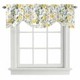 thumbnail image 1 of Summer Lemon Tie Up Valance Curtains for Windows, Kitchen Curtains Window Shades, Yellow Botanical Spring Floral Blue Light Filtering Roman Curtain Valances for Bedroom/Bathroom/Cafe 60"x18", 1 of 9
