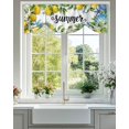 thumbnail image 1 of Summer Lemon Tie Up Valances Curtain, Adjustable Kitchen Watercolor Oceans Blue Shells Starfish Flower Farmhouse Valances for Windows Decor, Rod Pocket Short Curtains Set for Bedroom/Bathroom 60"x18", 1 of 9