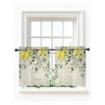 thumbnail image 1 of Summer Lemon Tier Curtains 36 Inch Length,Sheer Curtains for Bedroom Living Room Window Spring Eucalyptus Leaves Botanical Vintage Voile Drapes Kitchen Curtains Small Half Window 27.5"x36" 2 Panels, 1 of 7