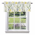 thumbnail image 1 of Summer Lemon Valance Curtain with Green Leaf Blue Flowers Botanical Farm Window Valances Rod Pocket Short Curtains Window Treatments for Kitchen Bedroom Bathroom Laundry 60" x 14", 1 of 9