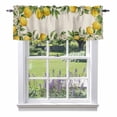 thumbnail image 1 of Summer Lemon Valance Curtain Vintage White Floral Flower Farm Retro Linen Texture Window Valances Rod Pocket Short Curtains Window Treatments for Kitchen Bedroom Bathroom Laundry 42" x 12", 1 of 9
