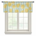 thumbnail image 1 of Summer Lemon Valance Curtains for Kitchen/Living Room/Bathroom/Bedroom Window, Rod Pocket Small Topper Half Short Window Curtains Voile Sheer Scarf, Rustic Green Stripes Spring Yellow Fruit 54"x18", 1 of 8