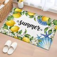 thumbnail image 1 of Summer Lemon Washable Small Entryway Area Rugs 2'x3', Watercolor Oceans Blue Shells Starfish Flower Farmhouse Low Pile Throw Rug Non-Slip Sturdy Edge Binding Carpet for Front Door Floor Room Entry, 1 of 9