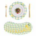 thumbnail image 1 of Summer Lemon Watercolor Round 13 Inch Placemats Set of 8, Yellow Blue Line Checkered HeatResistant Non Slip Place Mats for Dining Table, Wipeable Braided Kitchen Table Mats for Housewarming, 1 of 9