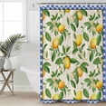 thumbnail image 1 of Summer Lemon Waterproof Fabric Shower Curtain, Green Botanical Watercolor Fruits Blue Shower Curtain for Bathroom Curtains Bathtubs Hotel Washable Shower Curtains with 12 Hooks Extra Long 72x96, 1 of 6