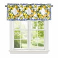 thumbnail image 1 of Summer Lemon Window Valance for Kitchen, National Style Lemon Floral Blue Flower Texture Rod Pocket Short Curtain for Small Windows, Light Filtering Decorative Valance, 60 x 14 Inch, 1 Panel, 1 of 9