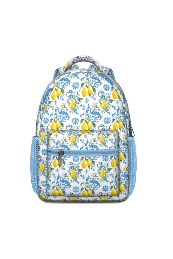 Summer Lemon Yellow Backpack for Teens - Waterproof & Breathable Design with Side Pocket for Bottles or Accessories