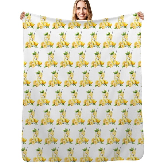 Summer Lemonade Flannel Blanket Warm Soft Bedding Throws Winter Camping Chair Sofa Bed