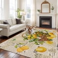 thumbnail image 1 of Summer Lemons Area Rugs 5x7 ft in Fruit Basket Old Newspaper Washable Rug Non Slip Indoor Carpet Absorbent Floor Mat for Living Room Bedroom Dining Room, 1 of 9