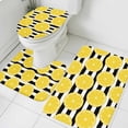 thumbnail image 1 of Summer Lemons Bathroom Rugs Set Cartoon Yellow Fruit Slices Black White Striped Non Slip Absorbent Soft Bath Mats 3 Piece Set with Bathroom Rug, U-Shaped Floor Mat, Toilet Seat Cover Small Size, 1 of 9