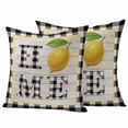 thumbnail image 1 of Summer Lemons HOME Outdoor Pillow Covers Pack of 2 Black White Buffalo Plaid Woog Grain Waterproof Throw Pillow Covers Decorative Cushion Cases for Patio Garden Tent Balcony Couch 18x18 inch, 1 of 9