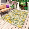 thumbnail image 1 of Summer Lemons Outdoor Rug 5x7 Ft, Non Slip Washable Area Rug, Vintage Fruits Green Leaf Botanical Patio Rugs Carpet Runner, Large Floor Mat for Indoor/Outdoor Deck Porch Camping, 1 of 8