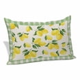 thumbnail image 1 of Summer Lemons Pillow Covers, Linen Long Throw Pillow Case, Farmhouse Fruits Sage Green Buffalo Plaid Holiday Pillow Protector Decorative Cushion Cover for Living Room/Bedroom 20" x 30", 1 of 8