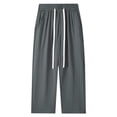thumbnail image 1 of Summer Light&Thin Men's Sweatpants Korean Draped Loose Knit Track Pants Sportswear Ice-Cold Drawstring Straight Male Trousers, 1 of 6