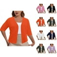thumbnail image 1 of Summer Lightweight Cardigans for Women 2025 Plus Size Short Sleeve Open Front Plain Cardigan Casual Blouse, 1 of 7