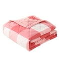 thumbnail image 1 of Summer Lightweight Comforter, Plaid Print Thin Quilt, 100% Cotton Machine Washable Comforter, Soft Comfy Breathable Can Sleep Naked 78.7''x59'', 1 of 6