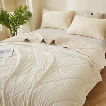 Summer Lightweight Comforter,Soft Thin Comforter,Breathable Light Down Alternative Comforter,Washed Cotton Soft Comfy Breathable Can Sleep Naked for All Season