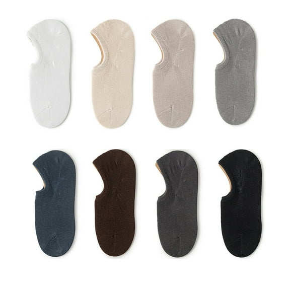 Summer Lightweight Cotton Boat Socks – Anti-Slip Features for All-Day Comfort, Invisible Low-Cut Socks with Odor Control for Men, One Size, 8 Pairs