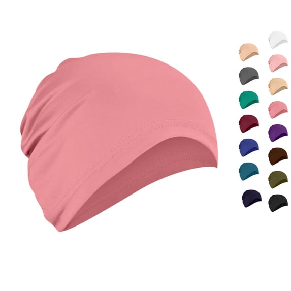 Summer Lightweight Cotton , Breathable Thin Sleep Hats, Skull Caps for Running Cycling Hiking Fishing Light pink