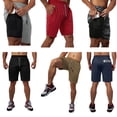 thumbnail image 1 of Summer Lightweight Gym Shorts, Bodybuilding Quick Dry Athletic Workout Shorts with Pockets and Drawstring, 1 of 9