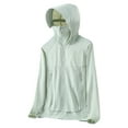 thumbnail image 1 of Summer Lightweight Jacket Women and Men Sun Protection Plus Size Full Zip Hooded Long Sleeve Clothing Shirts with Pockets Unisex Athletic Hiking Workout Sportwear Mint Green M, 1 of 6