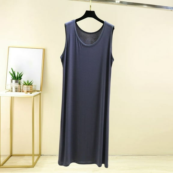 Summer Lightweight Sleeveless Tank Dress Loose Fit Long Comfortable Round Neck Home Casual Wear For Effect Short Dresses for Women Casual Sleeveless Maxi Dress Summer Dresses Casual Long Casual