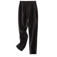 thumbnail image 1 of Summer Linen Cotton Pants for Women 2026 Casual Wide Leg Straight Elastic Waist Ankle Cropped Trousers with Pockets, 1 of 4