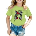 thumbnail image 1 of Summer Little Girls Graphic T Shirt Round Neck Short Sleeved Tee Summer Casual T-Shirt, 1 of 4