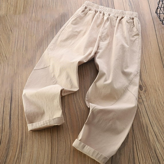 Summer Long Pants For Kids Boys Quick Dry Lightweight Breathable Pants With Drawstring Pockets Water Resistant Hiking Pants Quick Dry Athletic Workout Running Pants
