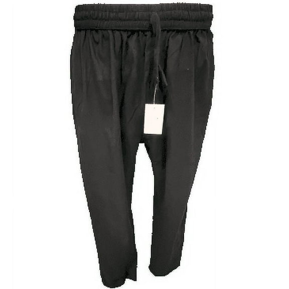 Summer Loose Cotton Trousers, Lightweight Pure Elastic Waist Pants - Black
