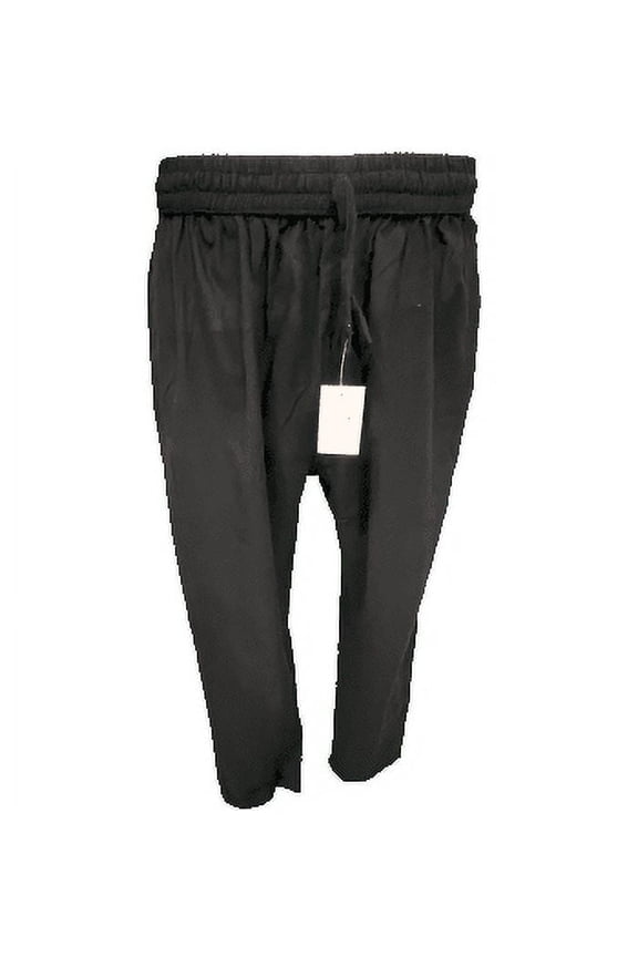 Summer Loose Cotton Trousers, Lightweight Pure Elastic Waist Pants - Black