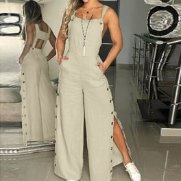 Summer Plus Size Loose Fit Solid Color Crew Neck Rompers Ladies Fashion Jumpsuit Off The Shoulder Casual for Women Walmart