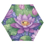 Summer Lotus Folding Umbrella UV50+ Waterproof Sun Protection Auto Open Close Compact Fiberglass Frame