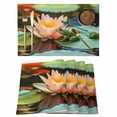 thumbnail image 1 of Summer Lotus Placemats Set of 8, Flowers Frogs Dragonflies Animal Non-Slip Place Mats Washable Table Mats for Kitchen Dining Table Decorations Indoor/Outdoor, 1 of 9