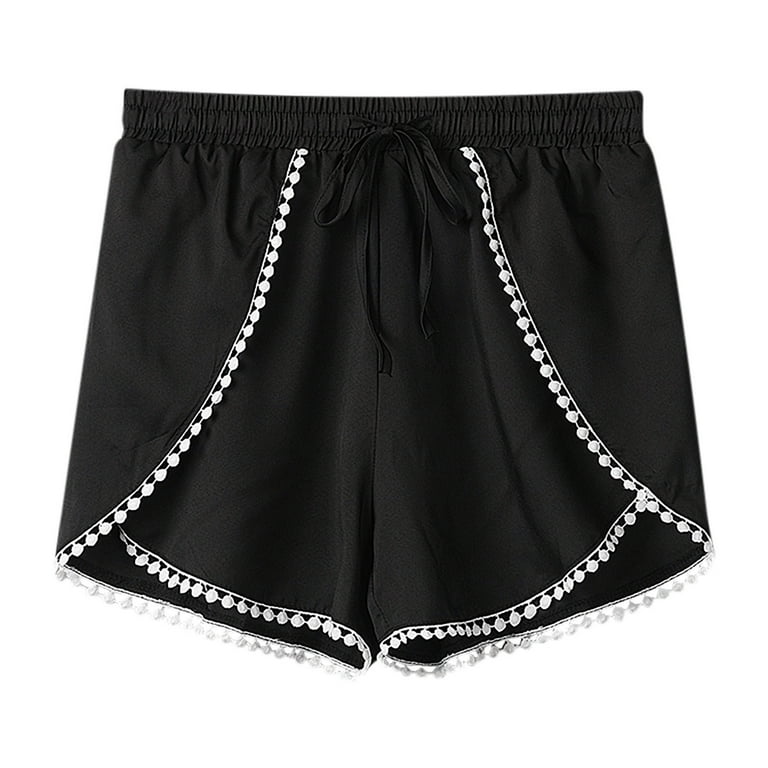 Summer Dressy Shorts for Women Casual Lace Elastic Waist