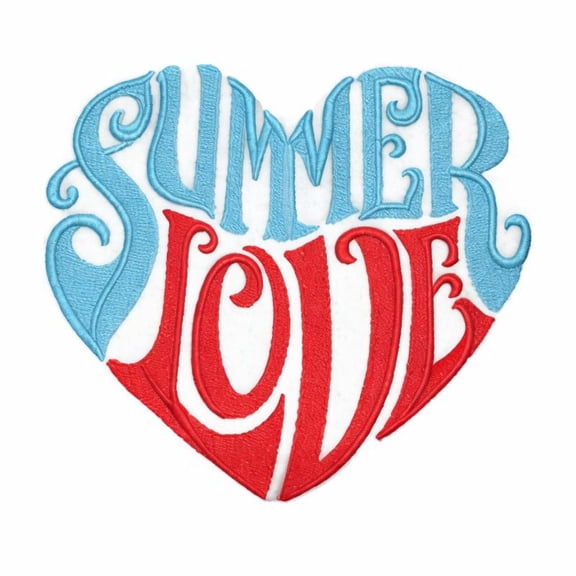 Summer Love Embroidered Iron on/Sew patch [7.8."6.69"]