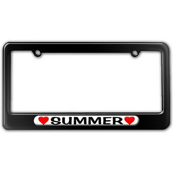Summer Love with Hearts License Plate Frame