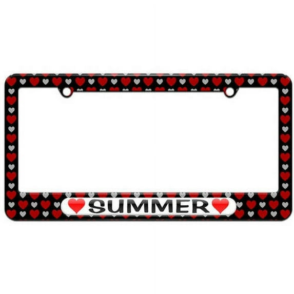 Summer Love with Hearts License Plate Tag Frame, Multiple Colors