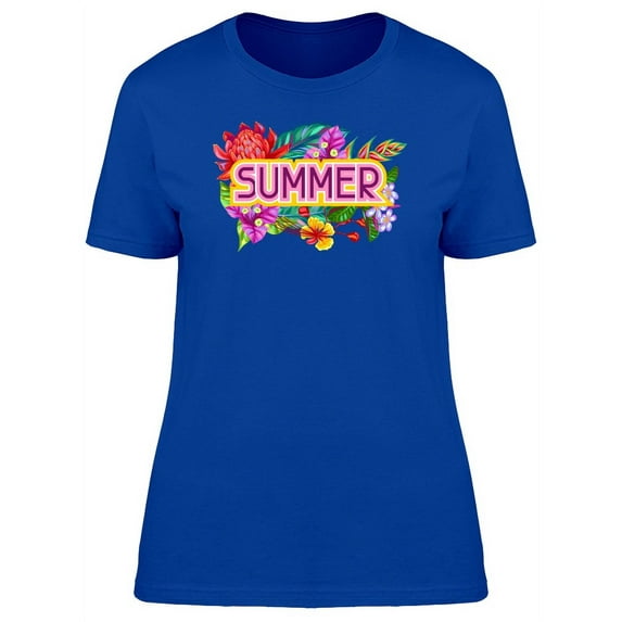 Summer Lovers Colorful Flowers T-Shirt Women -Image by Shutterstock, Female x-Large