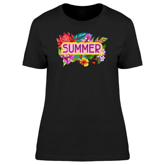 Summer Lovers Colorful Flowers T-Shirt Women -Image by Shutterstock, Female x-Large