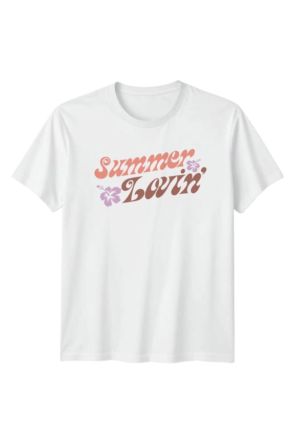 Summer Lovin' Beach T-Shirt Groovy Retro Summer Vibe T-Shirt All Size S-5XL