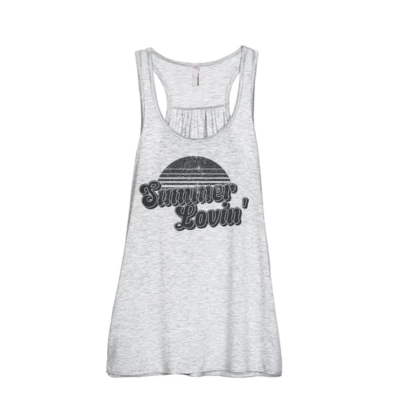 Summer Lovin' Women's Fashion Sleeveless Flowy Racerback Workout Yoga Tank Top Sport Grey Small