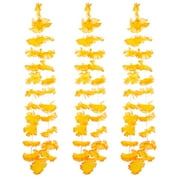 VEIL ENTERTAINMENT Summer Luau Party Two-tone Flower Petal 38" Fabric Lei, Orange Yellow, 3 CT