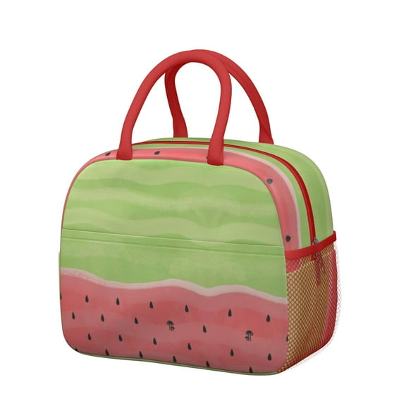 Summer Lunch Bag - Watermelon Lovers Insulated Tote, Leakproof & Portable for Commuters, Students & Work (Fresh Fruit Print & Sturdy Handles)