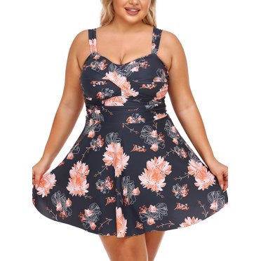Summer Mae Blouson Plus Size Women's Tankini Swimsuits Tummy Control Modest 2025 Two Piece With Sporty Pockets Bathing Suits 5695156