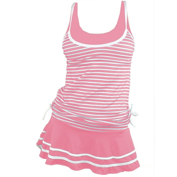 Summer Mae Women's Tankini Top Bathing Suits Striped Vintage Swim Dress